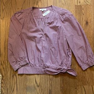 Madewell shirt. Small red and white check. Size M
